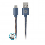 Forever USB C, Textilklädd jeans 1m
