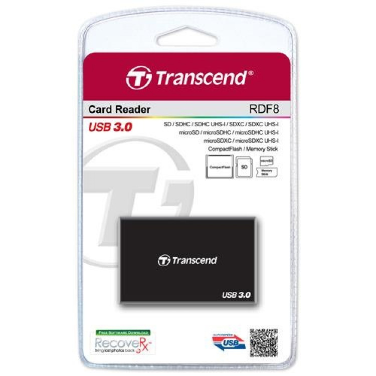 Transcend Multiläsare F8 USB 3.1 Svart