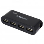 LogiLink USB 2.0-hub 4-port Svart LogiLink USB 2.0-hub 4-port Svart