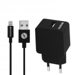 Champion Laddare 12W + USB-A till Lightning Kabel Svart