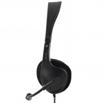 DELTACO headset, sluten, 32 Ohm, 2,3m kabel, svart (HL-43)