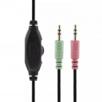 DELTACO headset, sluten, 32 Ohm, 2,3m kabel, svart (HL-43)