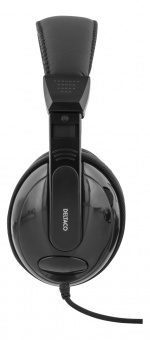 DELTACO hörlurar med volymkontroll 2,5m kabel, svart (HL-51)