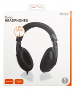 DELTACO hörlurar med volymkontroll 2,5m kabel, svart (HL-51)