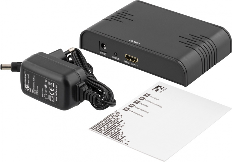 DELTACO Signalomvandlare, HDMI till SCART, PAL, svart (HDMI-SCART2)