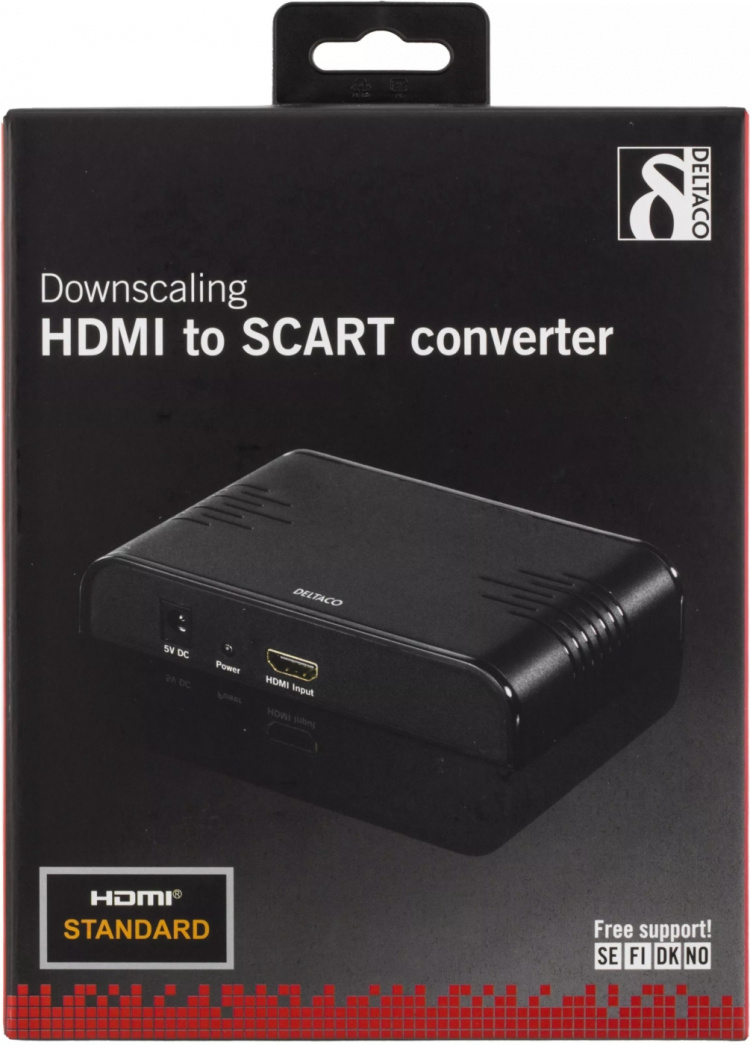 DELTACO Signalomvandlare, HDMI till SCART, PAL, svart (HDMI-SCART2)