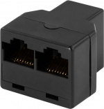 DELTACO Trevägskoppling 8P/8C RJ45, svart (MD-13A) DELTACO Trevägskoppling 8P/8C RJ45, svart (MD-13A)