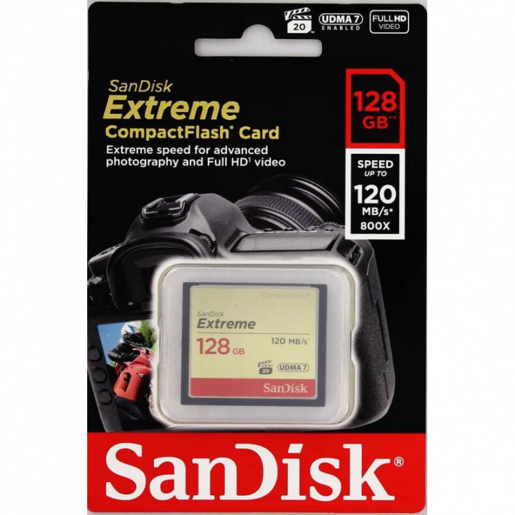 SanDisk Minneskort CF Extreme 128GB 120MB/s UDMA7