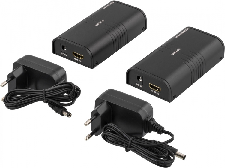Deltaco Ethernet HDMI-förlängare, 120 meter i 1080P med Cat6, svart (DELTACO) Deltaco Ethernet HDMI-förlängare, 120 meter i 1080P med Cat6, svart (DELTACO)