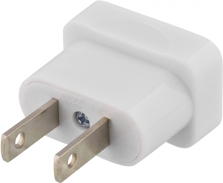 Deltaco reseadapter, EU till US, ojordad, 110-250V, 10A, vit (GT-400)
