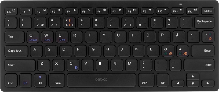 Deltaco trådlöst minitangentbord, bluetooth, svart (TB-631) Deltaco trådlöst minitangentbord, bluetooth, svart (TB-631)