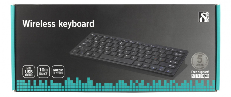 Deltaco trådlöst minitangentbord, USB, svart (TB-632) Deltaco trådlöst minitangentbord, USB, svart (TB-632)