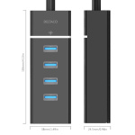 Deltaco USB 3.0 hubb, 4-portar, ABS-plast, svart (UH-475)
