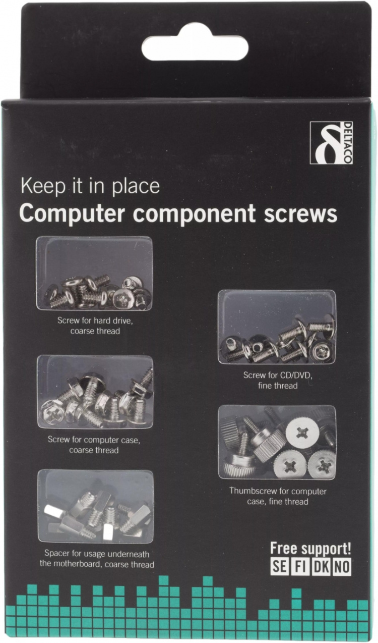 Deltaco skruvar för chassie/FDD/HDD 10/50-pack (SV-5)