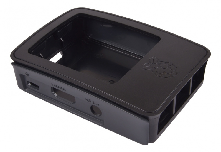 Tvådelat chassi till Raspberry Pi 3 Model B (svart)
