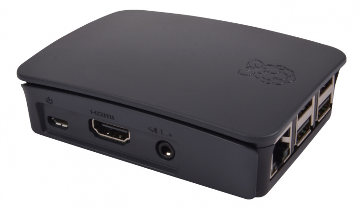 Tvådelat chassi till Raspberry Pi 3 Model B (svart)