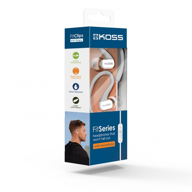 Koss Hörlur KSC32i In Ear Mic Grå