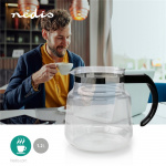 Nedis Glass kaffekannan | Kompatibel med: Moccamaster K / KB/ 1 0PL / Excellent 10S | 1.2 l | Svart