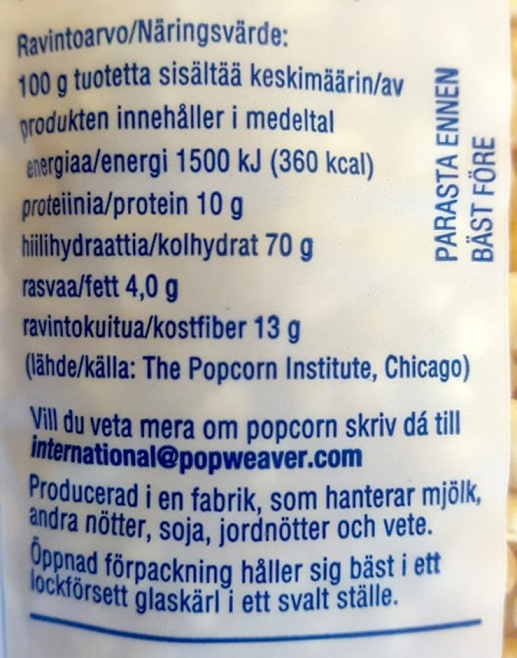 Bonnie Lee Popcorn, Opoppade, 500 g x 10-pack