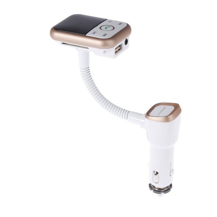 FM-sändare med Bluetooth-handsfree och billaddare (guld) FM-sändare med Bluetooth-handsfree och billaddare (guld)