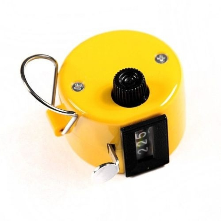 Handräknare med fyrsiffrigt räkneverk, Gul