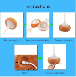 Luftfuktare trä LED-lampa, Ljust trä 240 ml