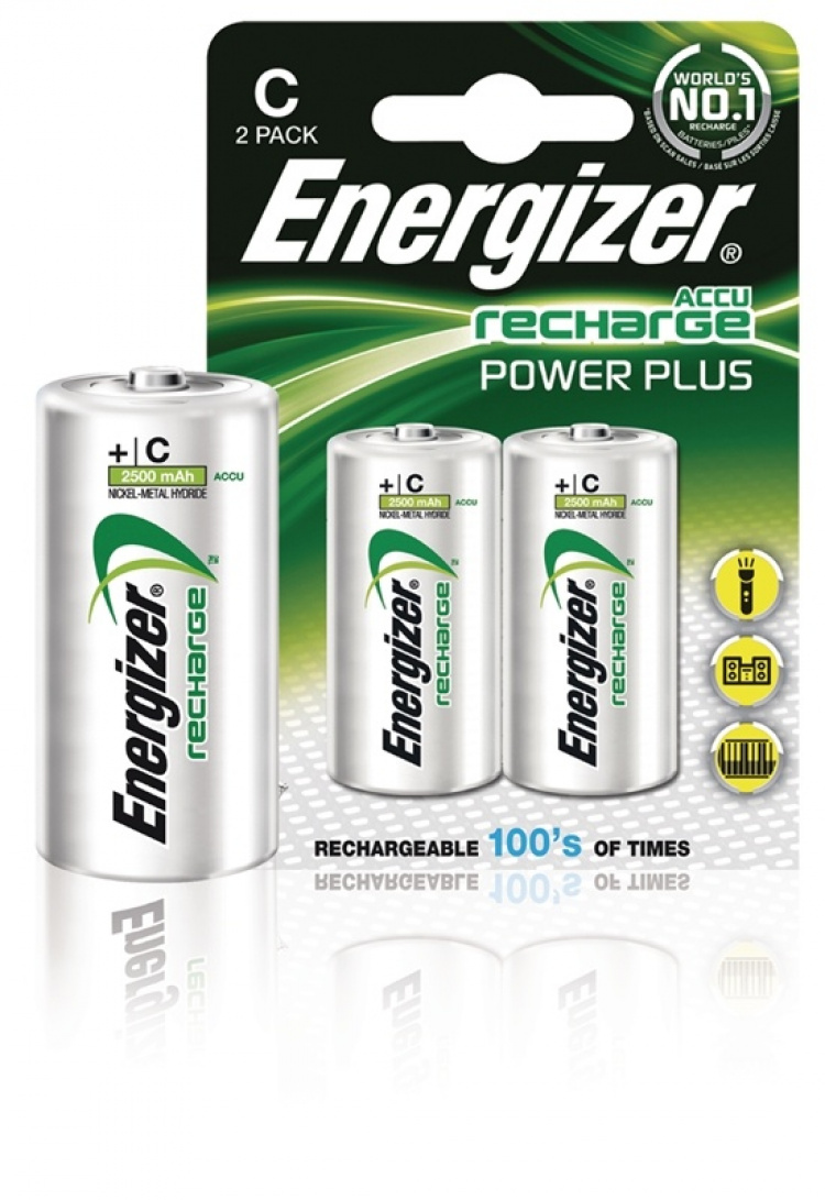 Energizer Batteri NiMH C/LR14 1.2 V 2500 mAh PowerPlus 2-pack (635674)
