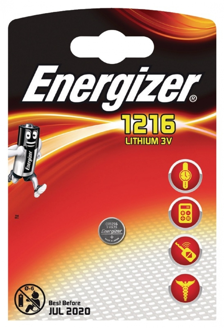 Energizer Knappcellsbatteri CR1216 1-pack (E300163400)