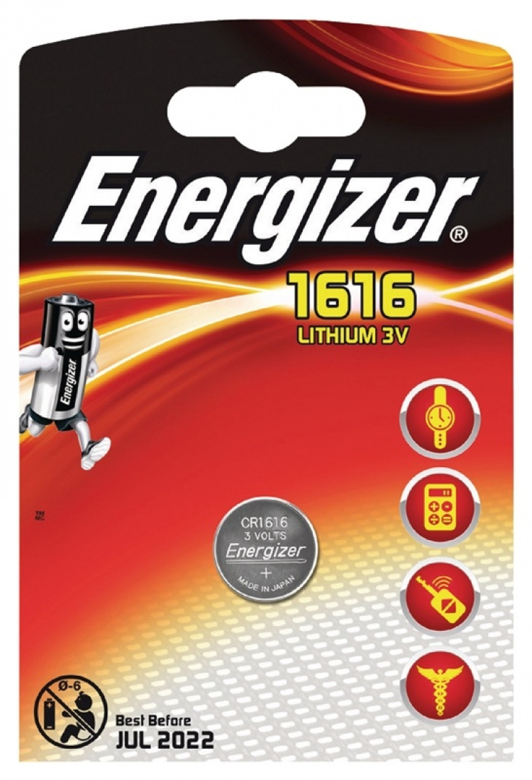 Energizer Knappcellsbatteri CR1616 1-pack (E300163700) Energizer Knappcellsbatteri CR1616 1-pack (E300163700)