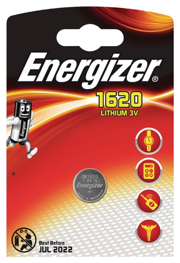 Energizer Knappcellsbatteri CR1620 1-pack (E300163800) Energizer Knappcellsbatteri CR1620 1-pack (E300163800)