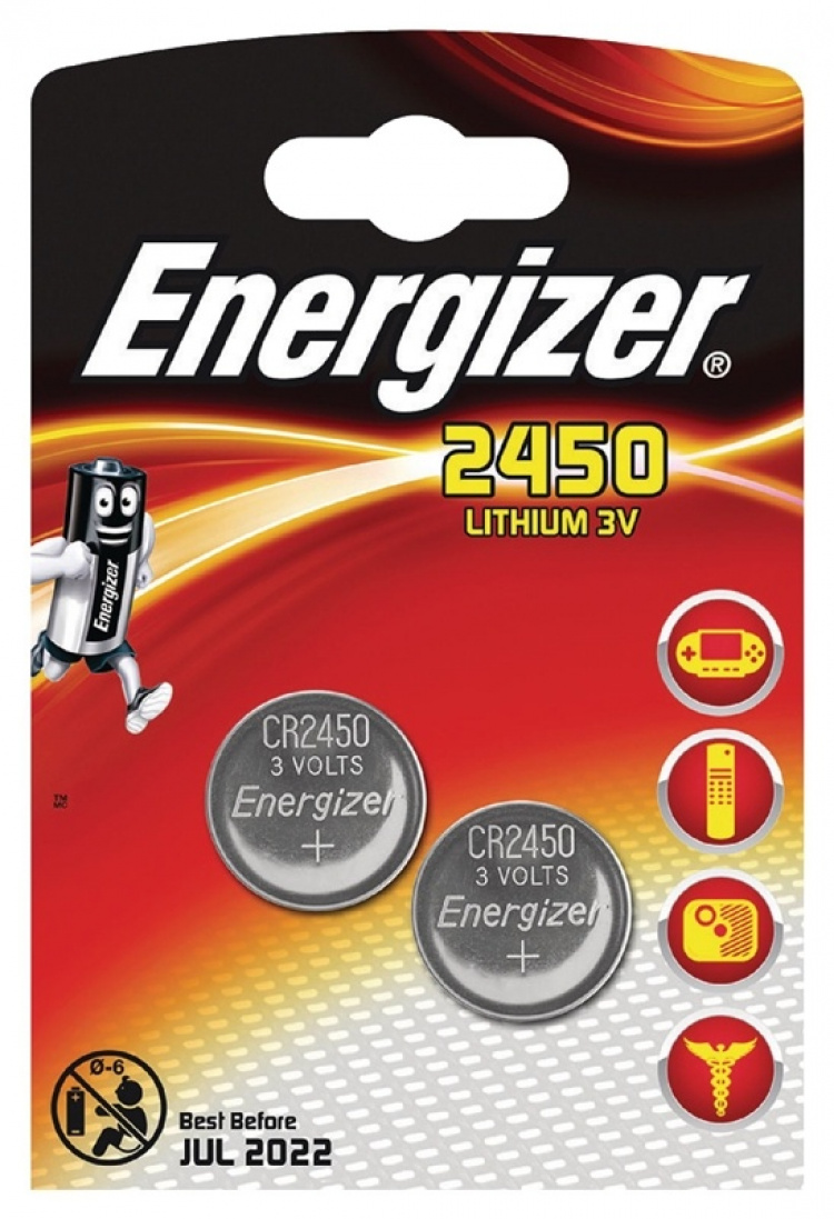 Energizer Knappcellsbatteri CR2450 2-pack (638179) Energizer Knappcellsbatteri CR2450 2-pack (638179)