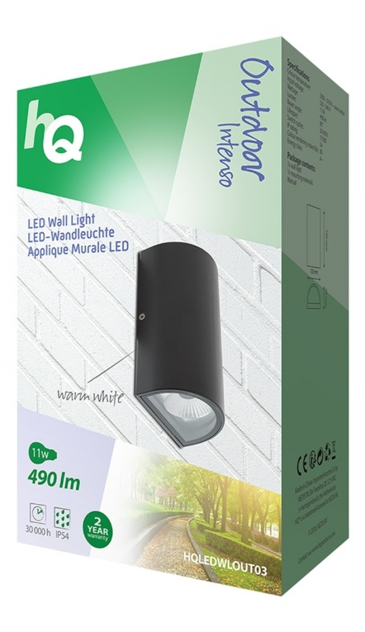 HQ LED-vägglampa för utemiljöer, oval, antracitfärgad (HQLEDWLOUT03) HQ LED-vägglampa för utemiljöer, oval, antracitfärgad (HQLEDWLOUT03)