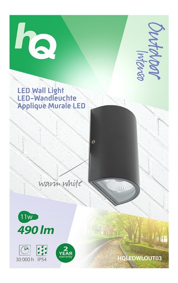 HQ LED-vägglampa för utemiljöer, oval, antracitfärgad (HQLEDWLOUT03) HQ LED-vägglampa för utemiljöer, oval, antracitfärgad (HQLEDWLOUT03)