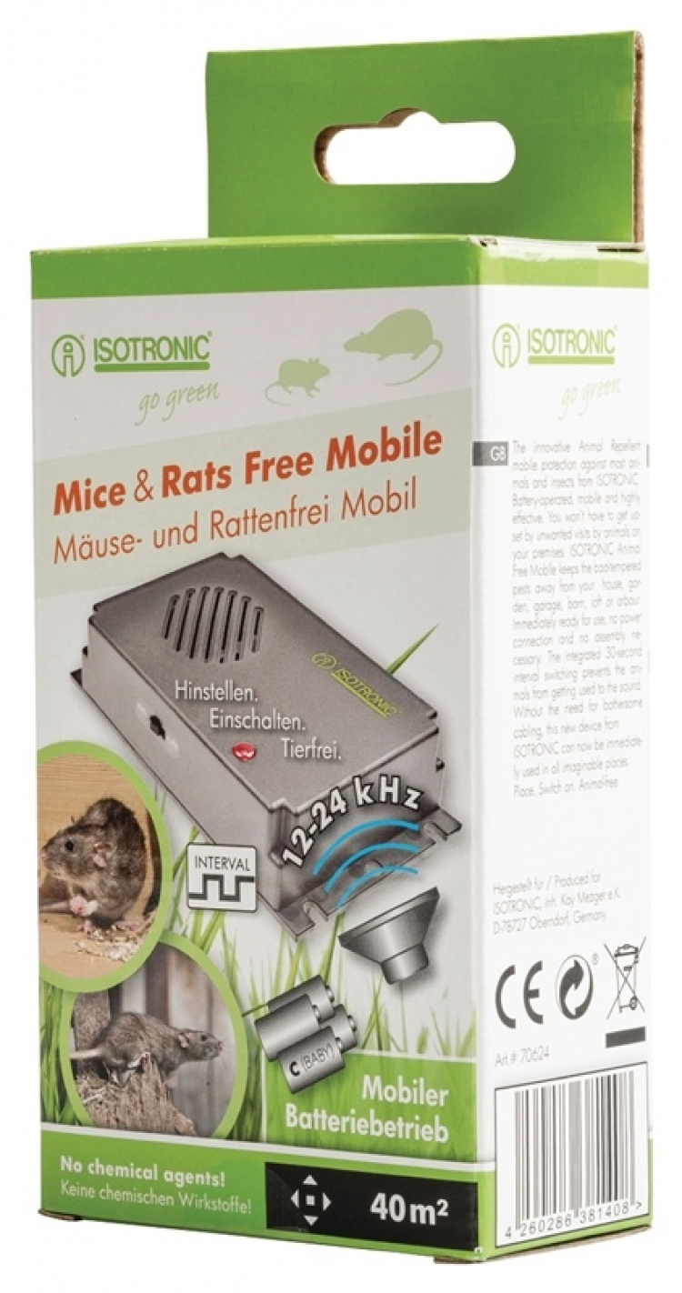 ISOTRONIC Möss och Råtta Avskräckande 12 - 24 kHz