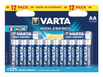Varta Batteri alkaline AA/LR6 1.5 V High Energy 12 pack