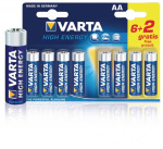 Varta Alkaliska Batterier AA 1.5 V High Energy 8-PR Blister Varta Alkaliska Batterier AA 1.5 V High Energy 8-PR Blister