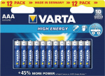 Varta Alkaliska Batterier AAA 1.5 V High Energy 12-Pack