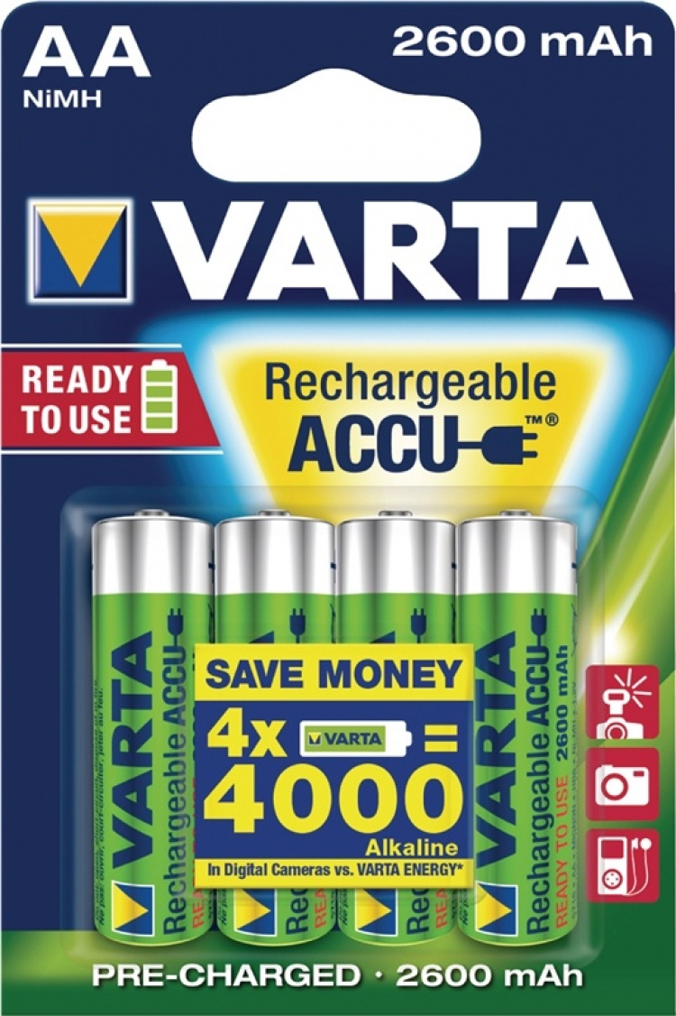 Varta Batteri NiMH AA/LR6 1.2 V 2500 mAh R2U Professional 4-pack