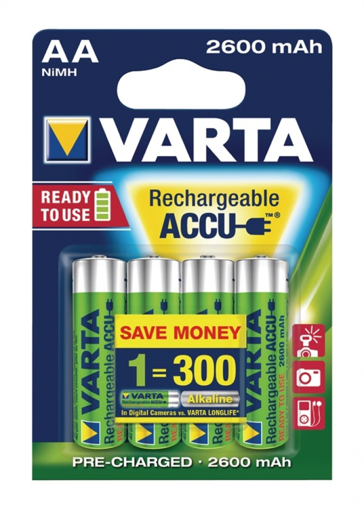 Varta Batteri NiMH AA/LR6 1.2 V 2500 mAh R2U Professional 4-pack