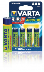 Varta Batteri NiMH AAA/LR03 1.2 V 800 mAh R2U 4-pack Varta Batteri NiMH AAA/LR03 1.2 V 800 mAh R2U 4-pack