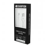 Champion USB-A till Lightning Kabel 2m Vit