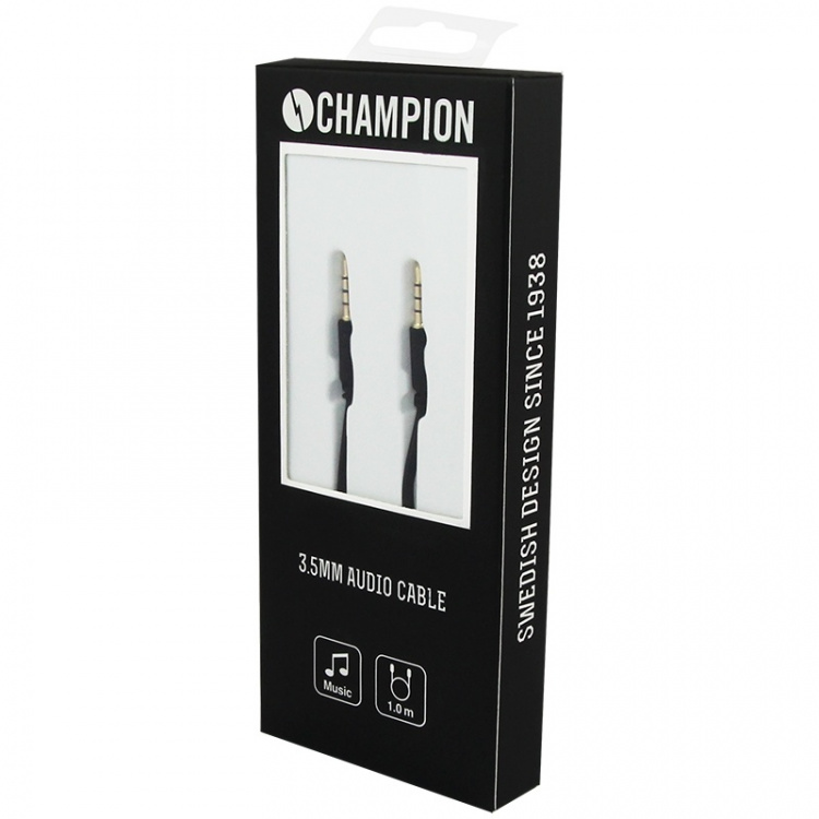 Champion 3,5mm Audiokabel 1m Svart