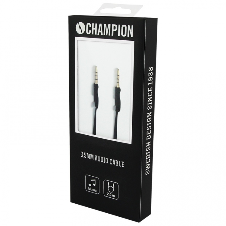 Champion 3,5mm Audiokabel 2,0m Svart