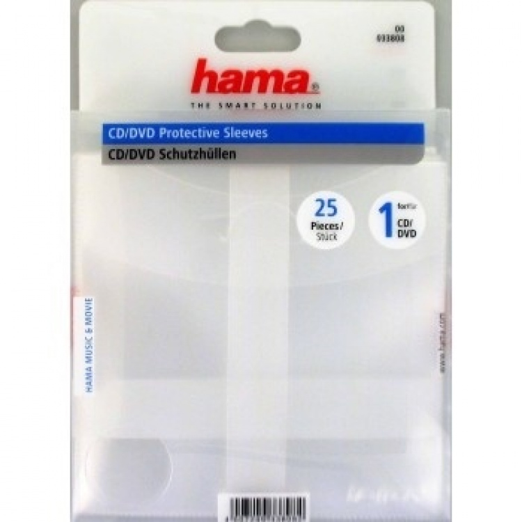 Hama CD DVD-Ficka I PP Transparent 25-Pack Hama CD DVD-Ficka I PP Transparent 25-Pack