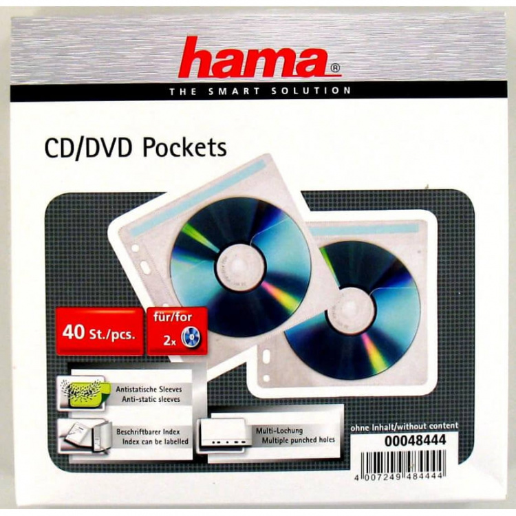 Hama CD-ROM Sleeve för Pärm 80-pack