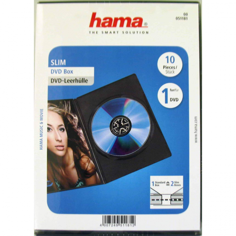 Hama DVD-Box Slim Svart 10-pack