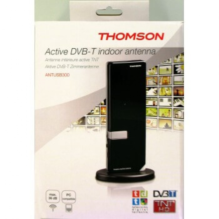 Thomson Inomhusantenn 36dB Svart Pianolack, USB, DVB-T Thomson Inomhusantenn 36dB Svart Pianolack, USB, DVB-T