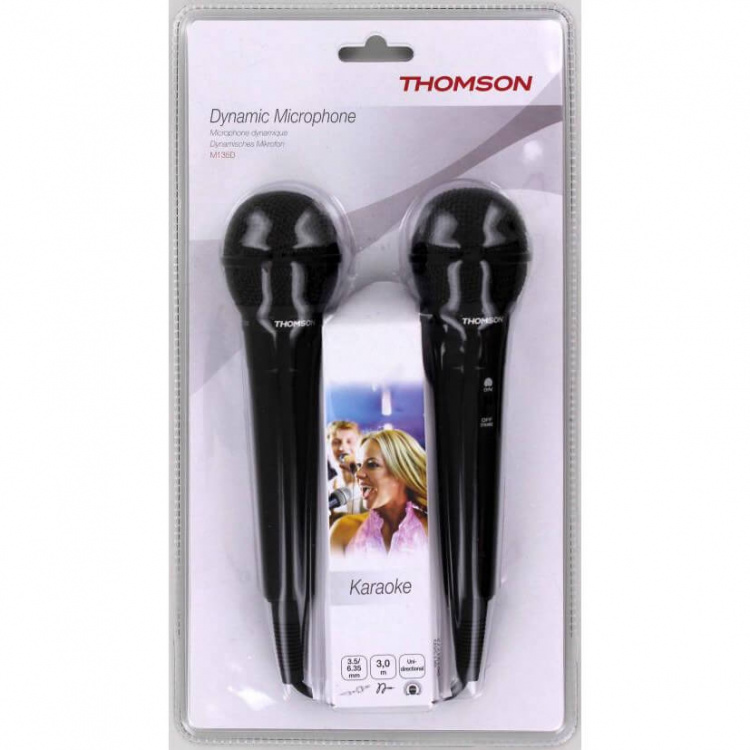 Thomson Mikrofon M135D Dynamisk Svart 2-Pack