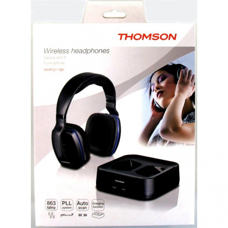 Thomson Hörlur Whp3311 Trådlös Svart Over-Ear 100M Thomson Hörlur Whp3311 Trådlös Svart Over-Ear 100M