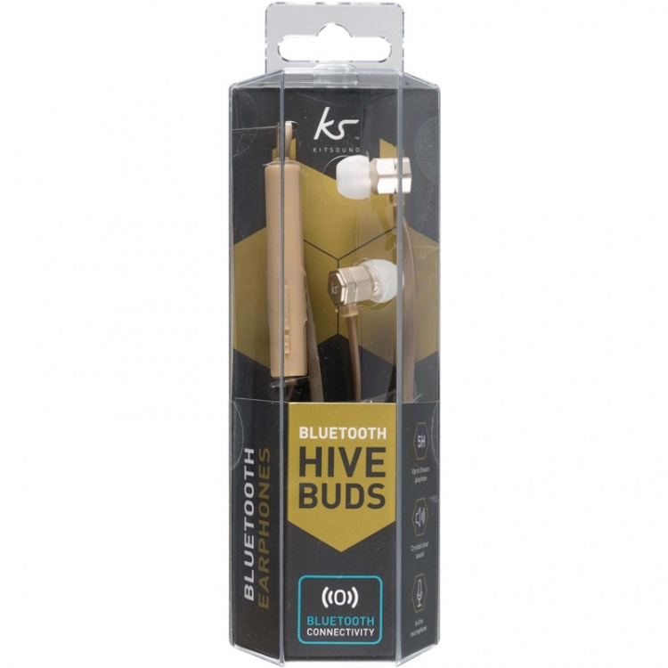 KitSound Hörlur Hive Guld In-Ear Trådlös Mic KitSound Hörlur Hive Guld In-Ear Trådlös Mic